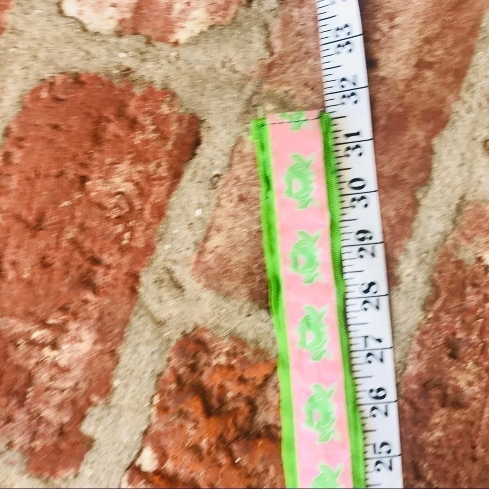 Pink & green preppy ribbon 80's frog belt
